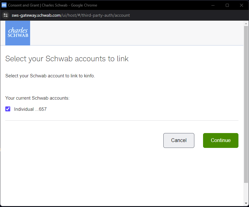 Schwab authorization step