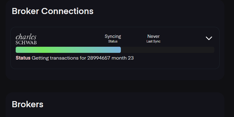 Schwab sync in progress